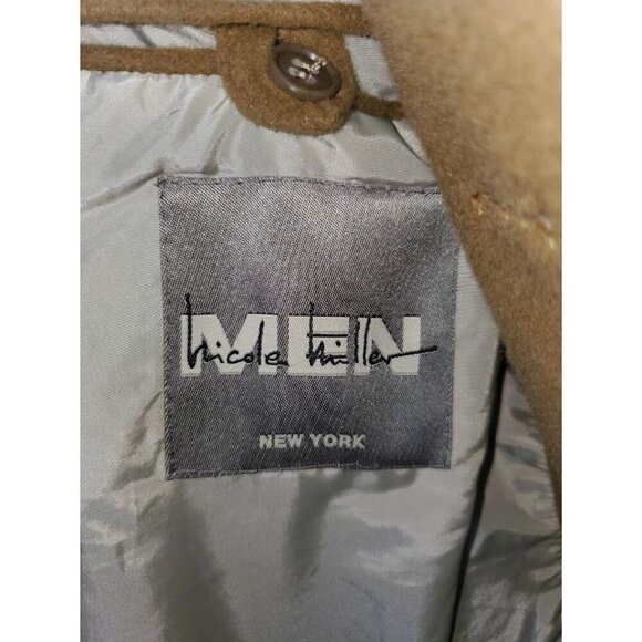 Nicole Miller Men's Virgin Wool & Angora Jacket Beige 42R Made In South Africa - Picture 3 of 5